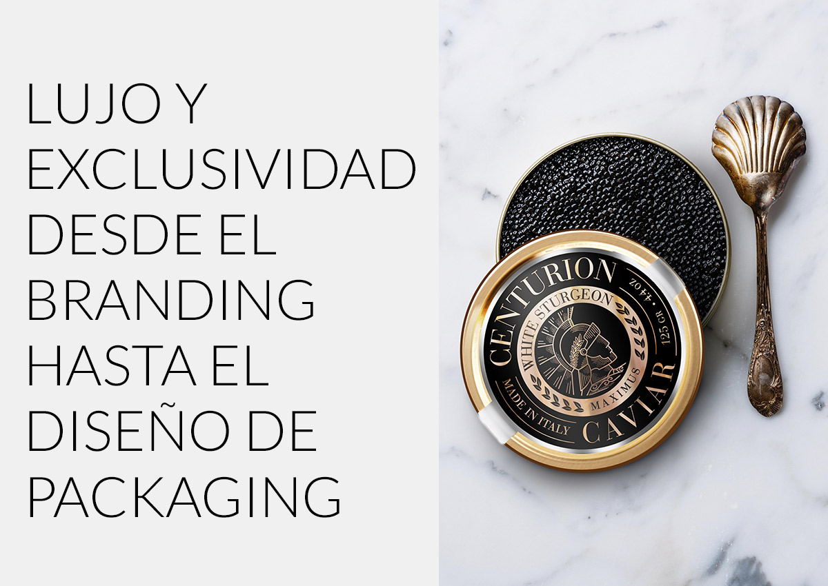 Imaginity, Centurion Caviar, Packaging Design, Branding, Logo Luxury, Title, Español