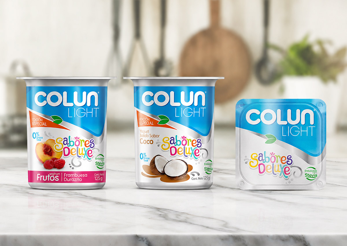 Imaginity, Colun Light, Sabores Deluxe, Special Edition, New Logo Design, Branding, Packaging Design, Dairy, Yogur, Product Line, Chile