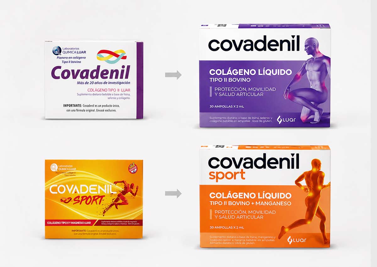 imaginity covadenil, branding packaging design, before after pack