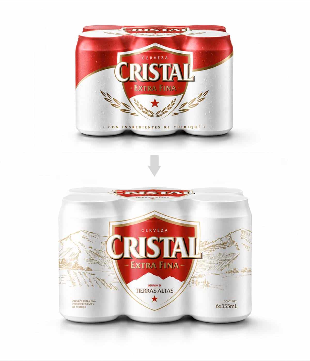 Imaginity, Cristal, Beer, Packaging Design, Multipack, Before and After