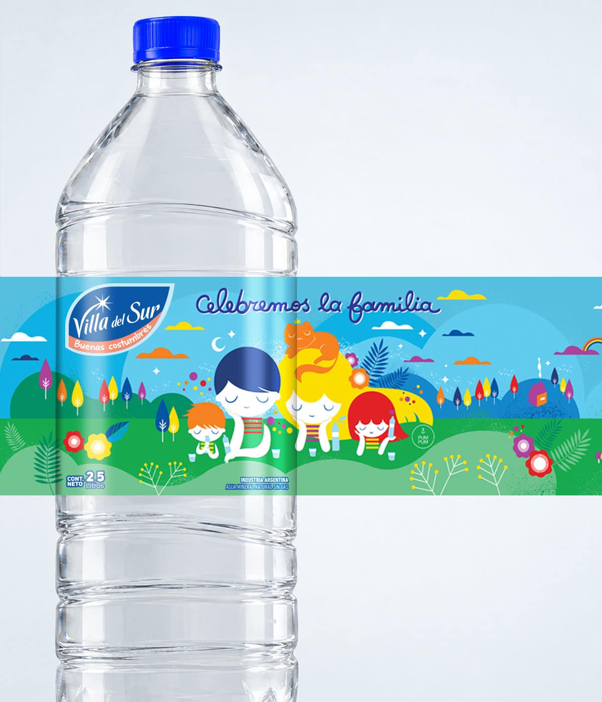 Imaginity, Danone, Villa del Sur, Mineral Water, Packaging, Label Design, Limited Edition, Pum Pum