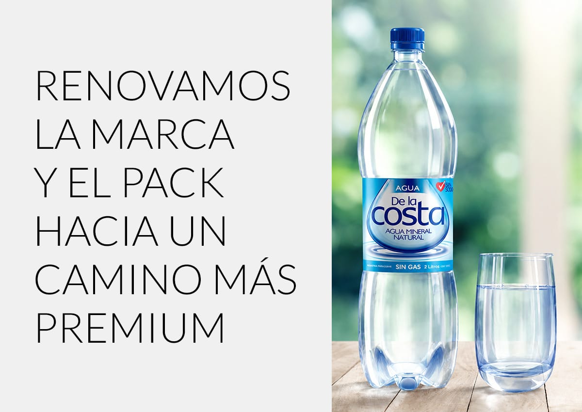 Imaginity, De La Costa, Branding, Diseño de Packaging, Etiqueta, Agua Mineral, Botella, Título, Español