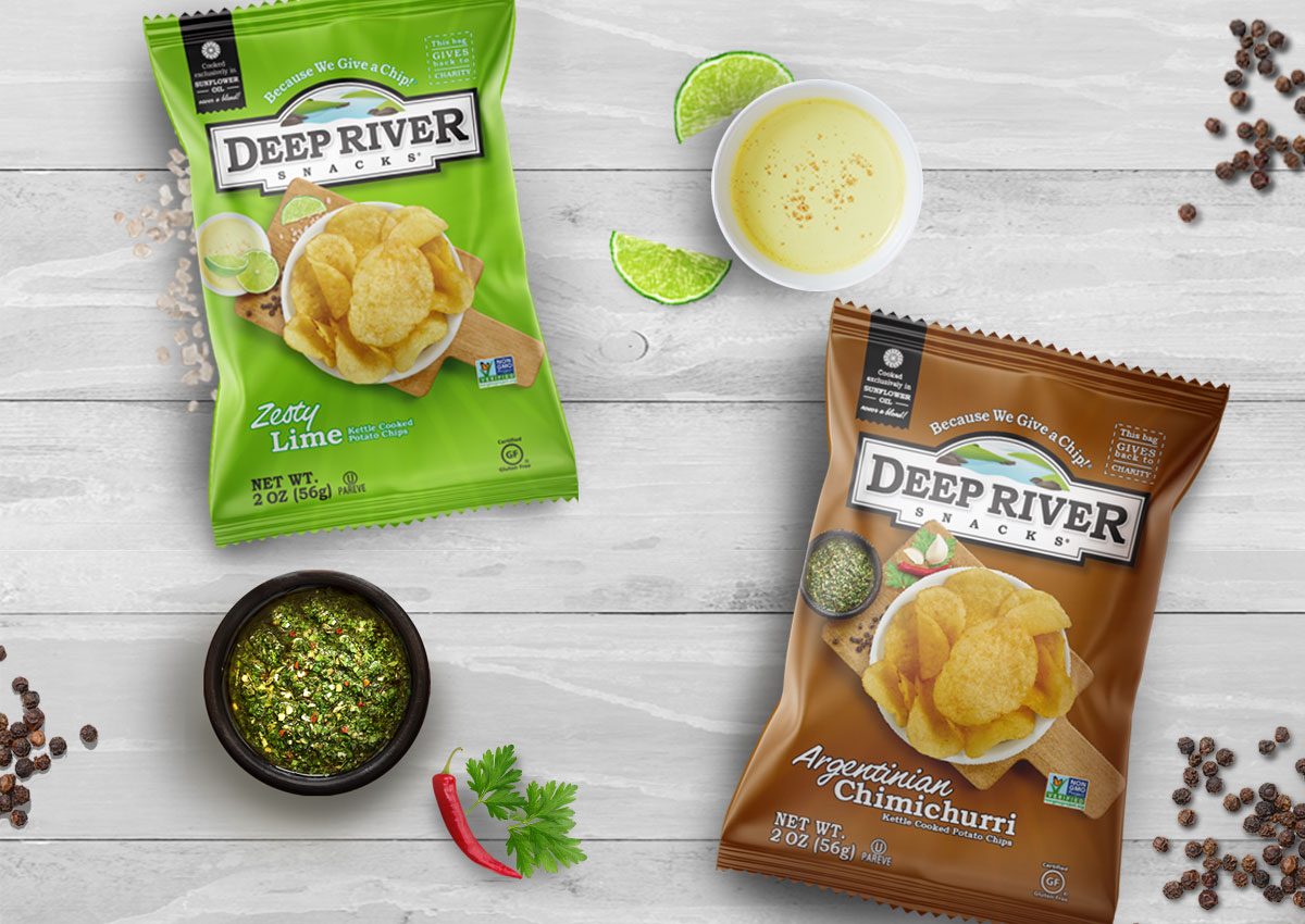 Imaginity, Deep River Snacks, Zesty Lime, Chimichurri, Packaging Design, Flavored