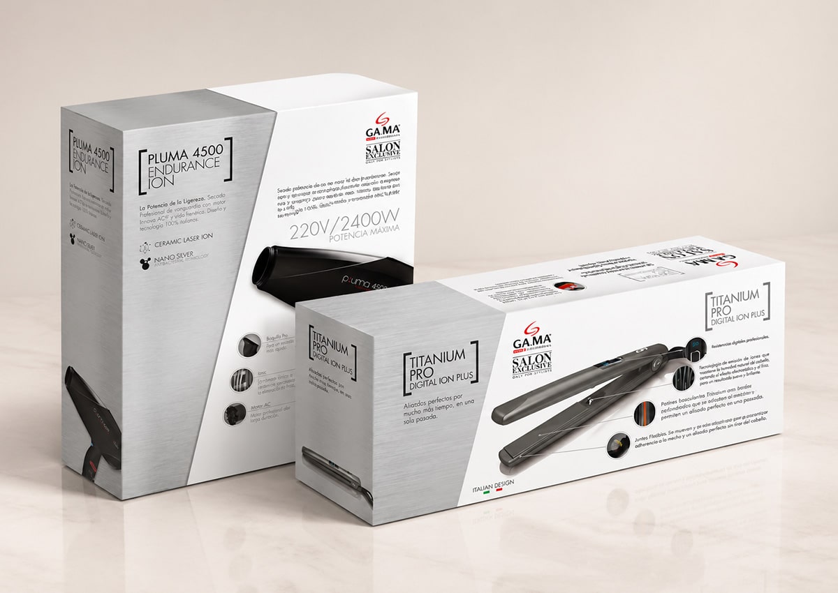 Imaginity, GA. MA Italy, Professional, Herramientas de estilismo, Diseño de packaging, Línea de productos, Dorsos, Rediseño
