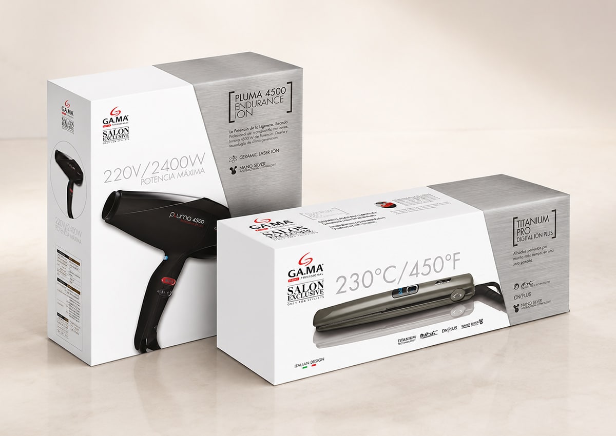 Imaginity, GA. MA Italy, Professional, Herramientas de estilismo, Diseño de packaging, Línea de productos, Frente, Rediseño