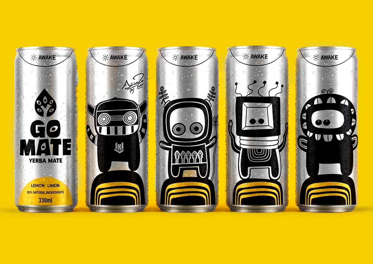 imaginity, gomate, branding diseño de packaging, awake can backs