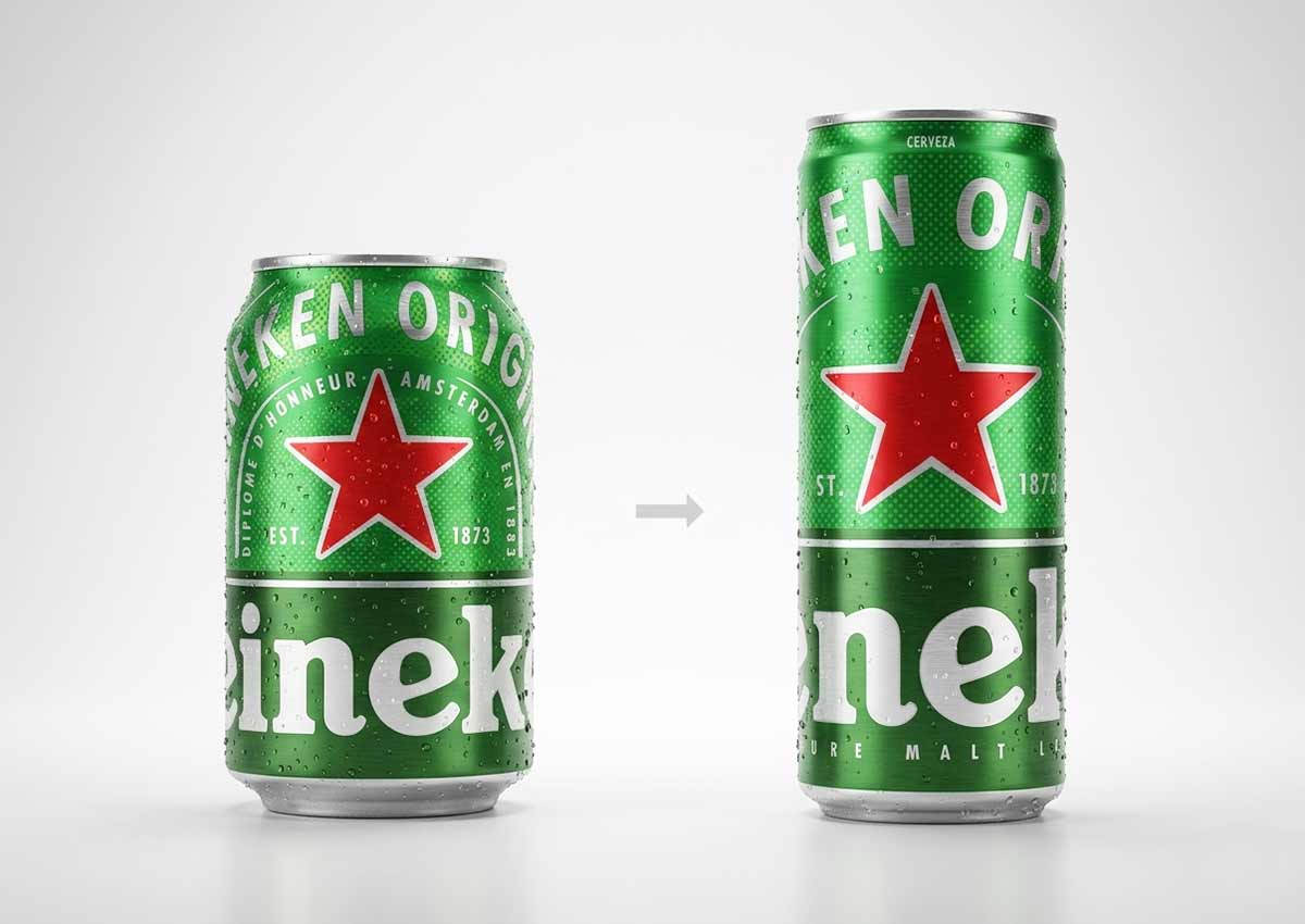 imaginity, heineken panama, packaging design, before after