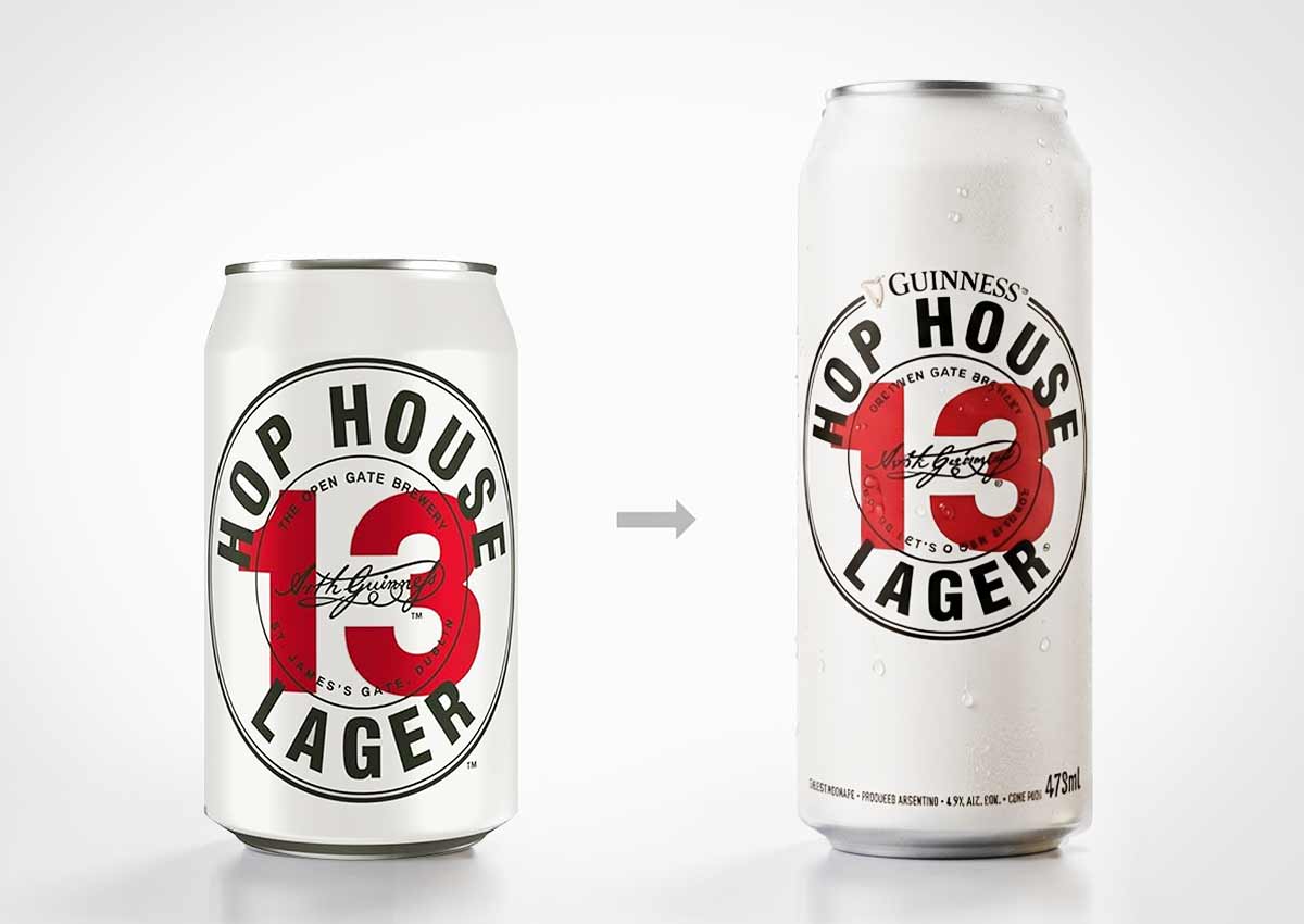 imaginity, hop house, packaging design, before after can