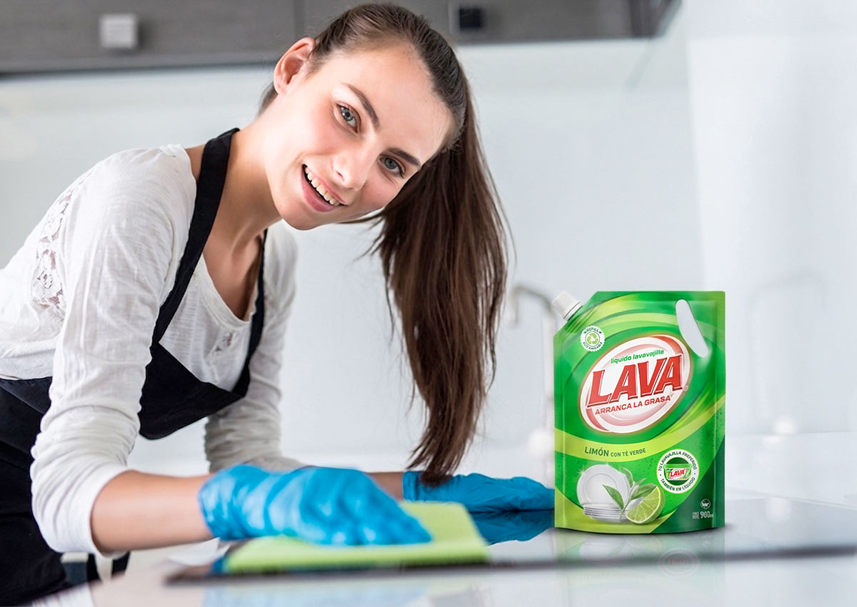 Imaginity, Lava, Dishwasher, Lemon, Packaging Design, Woman Cleaning Kitchen