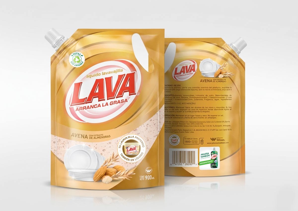 Imaginity, Lava, Dishwasher, Lemon, Packaging Design,liquid Dishwasher, Front and back