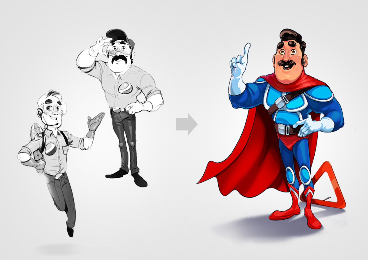 Imaginity, Pepsi Capitan g, Mascot Design_brand, Sketches Evolution