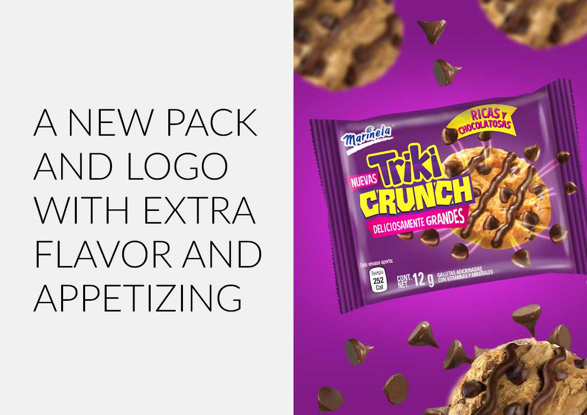 imaginity, triki crunch, packaging design, pack title