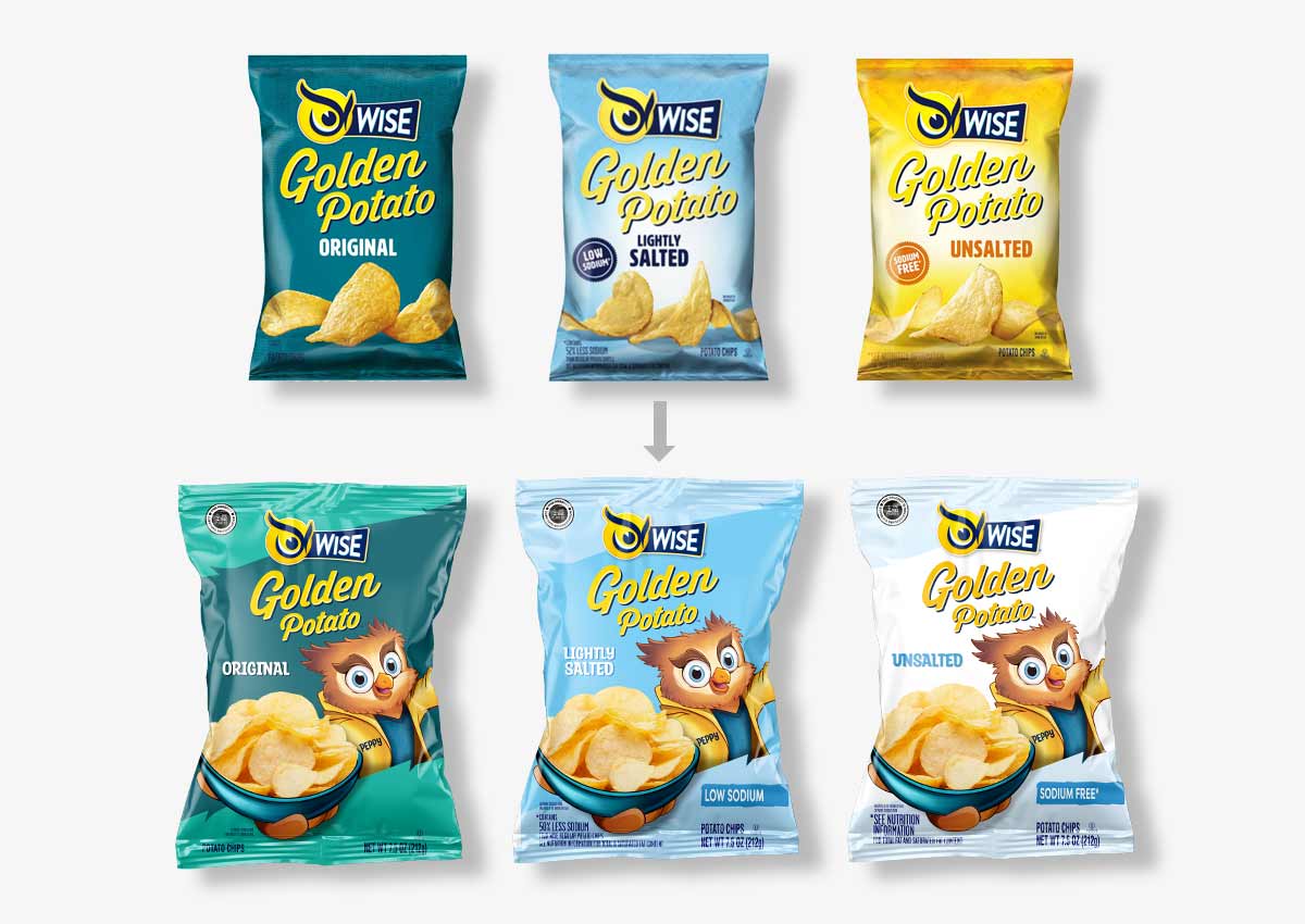 imaginity, wise peppy, packaging design, salted line before after