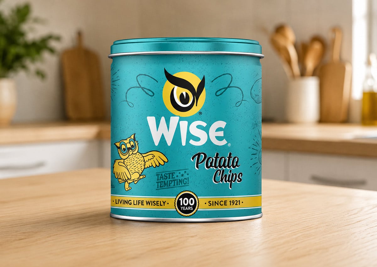 Imaginity, Wise, Quarter 1, 100 Years, Package, Snacks, Anniversary, Potato Chips Collectable Can
