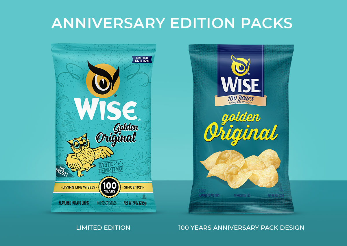 Imaginity, Wise Cuatrimestre 1, Aniversario, Diseño De Pack, Snacks, Golden Original, Identidad Visual