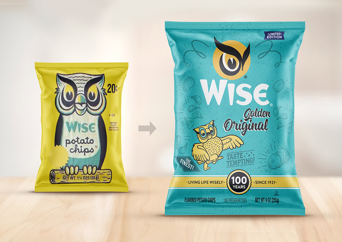 Imaginity, Wise, Quarter 1, Retro Packaging, Snacks, Special Edition, Before After