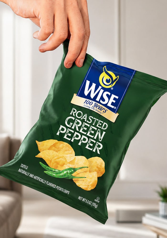 Imaginity, Wise Snacks, Roasted Green Pepper, Package, Snacks, Potato Chips, 100 Years, Limited Edition