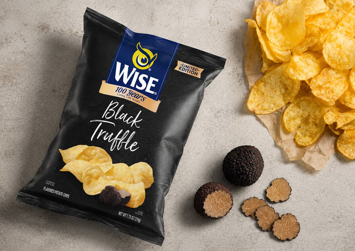Imaginity, Wise Snack, Black Truffle, Premium Packaging Design, Potato Chips, Limited Edition