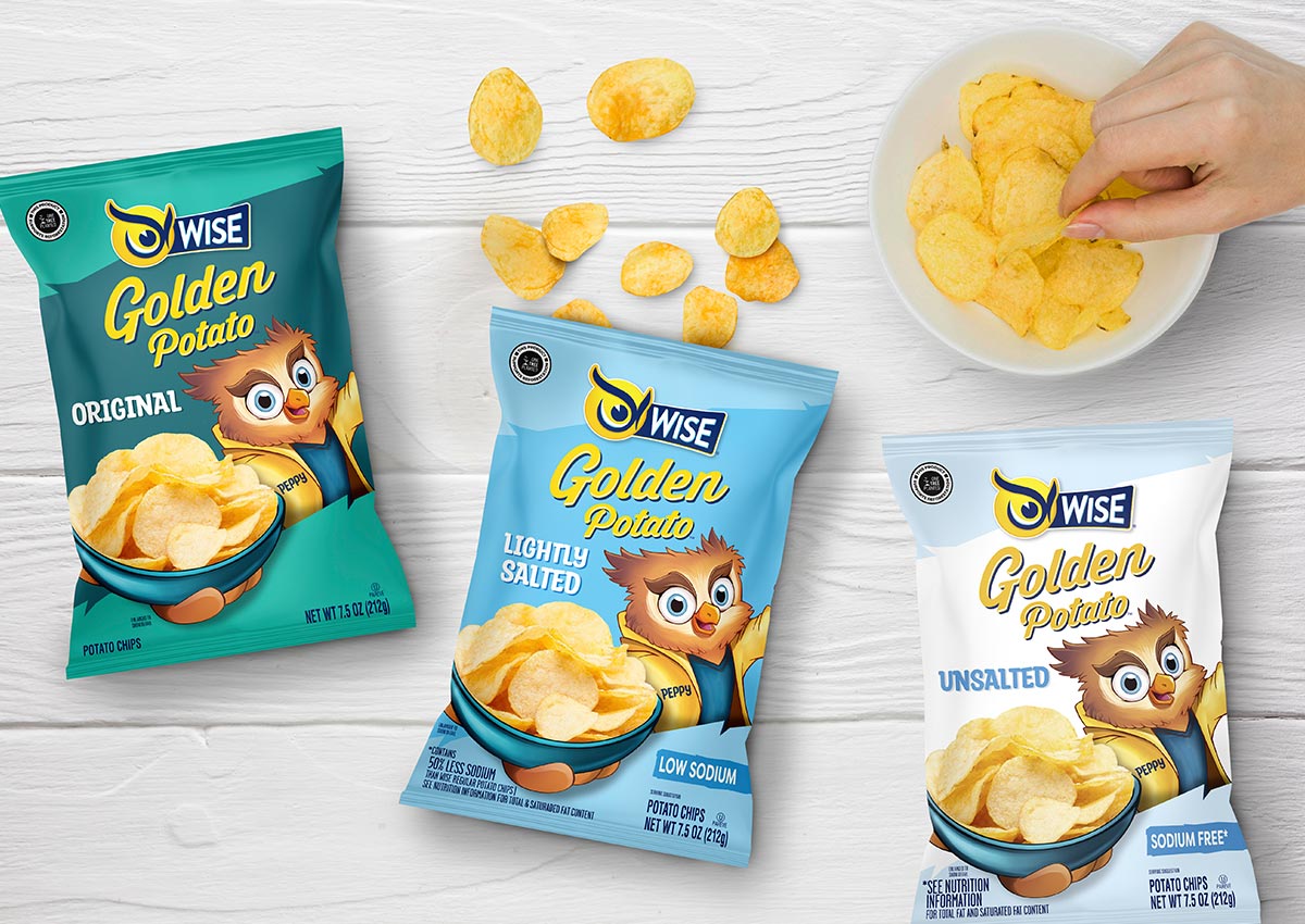 Imaginity, Wise Snacks, Packaging Design, Golden Original, New, Peppy Packs, Potato Chips