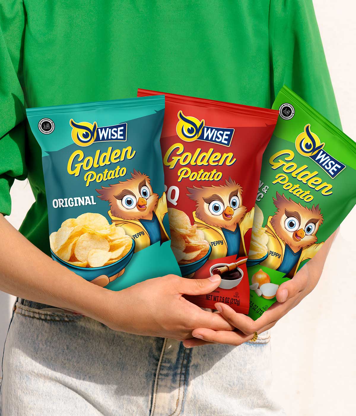 Imaginity, Wise Snacks, Packaging Design, New Peppy Pack, Branding, Mascot