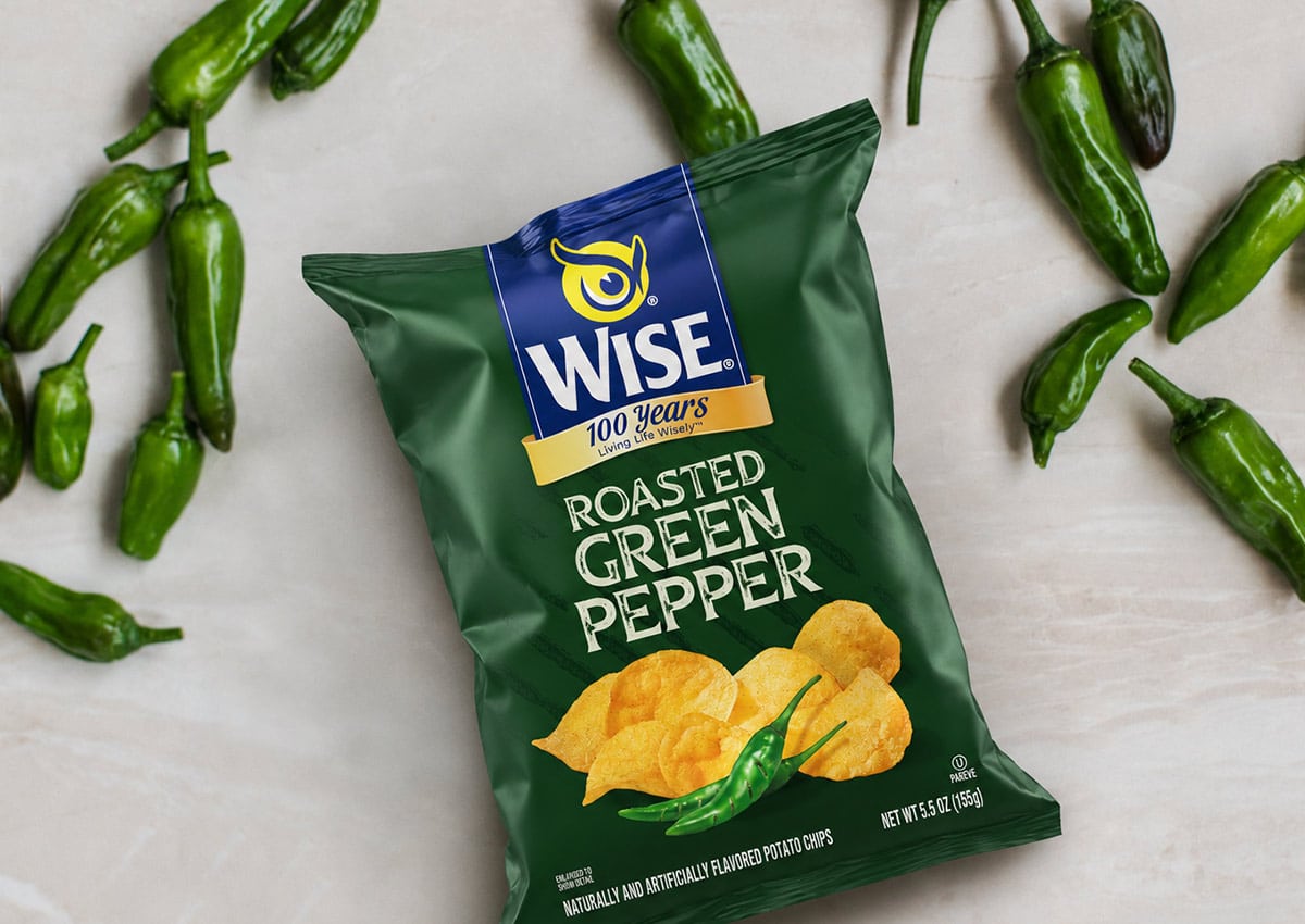 Imaginity, Wise Snacks, Roasted Green Pepper, Package Snacks, Potato Chips