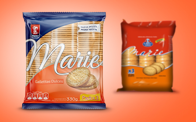 Before and after comparison of the new brand image and packs of Marie de Maestro Cubano, Uruguay - Imaginity