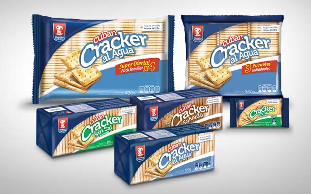 Packaging design and logo for the Cuban Cracker biscuit line by Maestro Cubano, Grupo Bimbo, Uruguay - Imaginity
