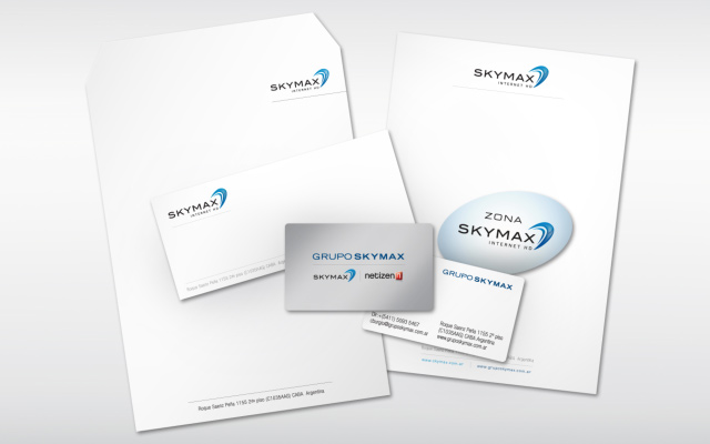 Logo design for the Internet service provider Skymax based on Wimax technology, Argentina - Imaginity