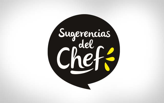 Detail of the branding design for the new Chef's Suggestions line. Mexico. Design: Imaginity.